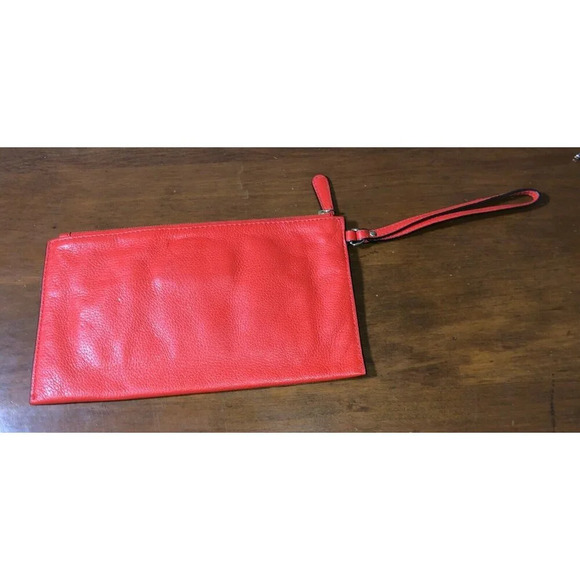 Michael Kors Fulton large Flat phone case wallet wristlet leather red sangria - Picture 7 of 12